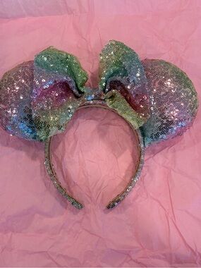Sequin Rainbow Minnie Ears Headband